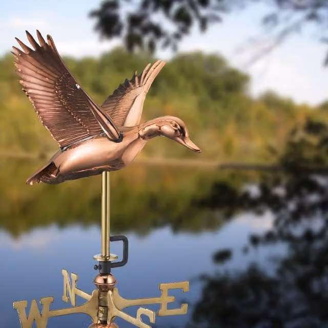Flying Duck Cottage Copper Metal Weathervane