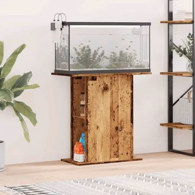 EONLION Rustic Brown Engineered Wood Aquarium Stand – 1