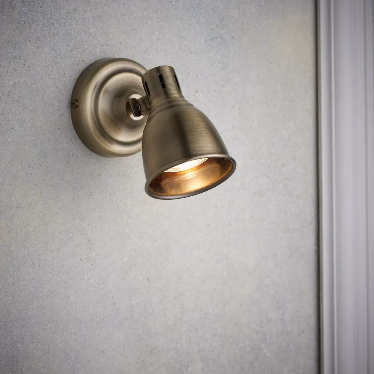 Netlighting Westbury LED Wall Mounted Spotlight in Antique Brass Finish with GU10 Bulb – 3