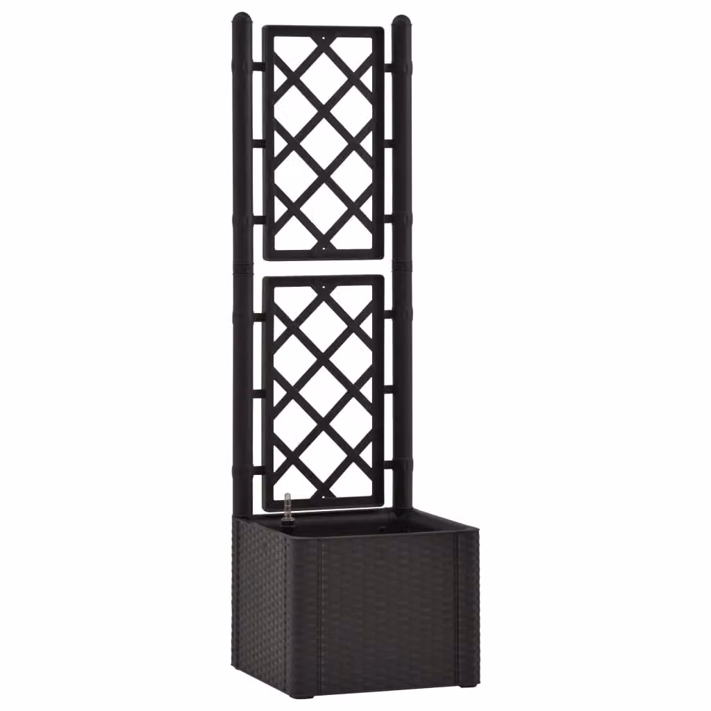 Berkfield Home Garden Raised Bed with Trellis and Self-Watering System in Anthracite Black – 2
