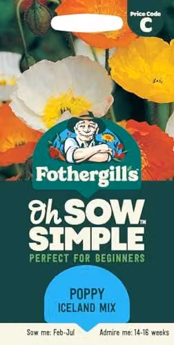 Mr Fothergill's Oh Sow Simple Poppy Iceland Mix Flower Seeds in Red, Orange and Pink – 1