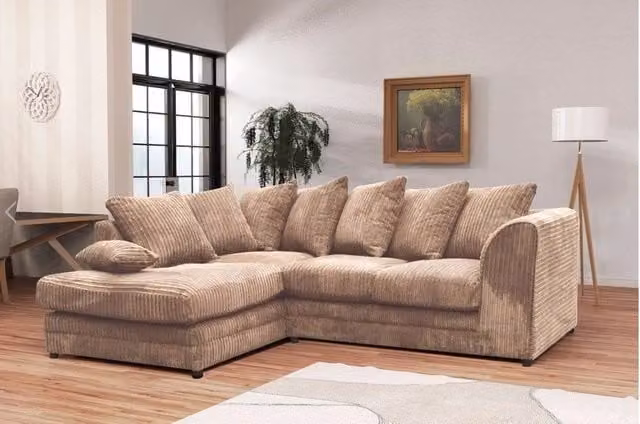 Snugg Furniture UK Limited Milo Jumbo Cord Corner Sofa, Left Hand, Light Beige