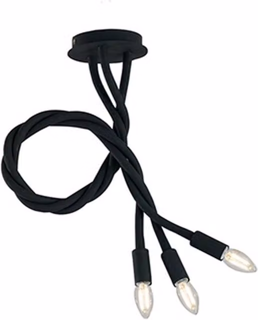 Netlighting LOVER 3 Light Multi Arm Semi Flush Ceiling Light, Black, W: 100 cm, D: 120 cm