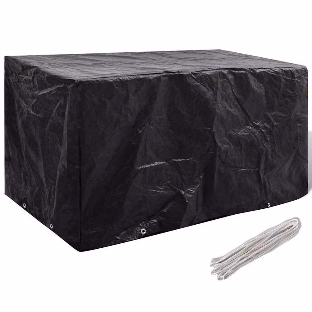 Berkfield Home Durable Garden Furniture Cover with 8 Eyelets, Black, W/D/H: 180 x 70 x 90 cm – 1