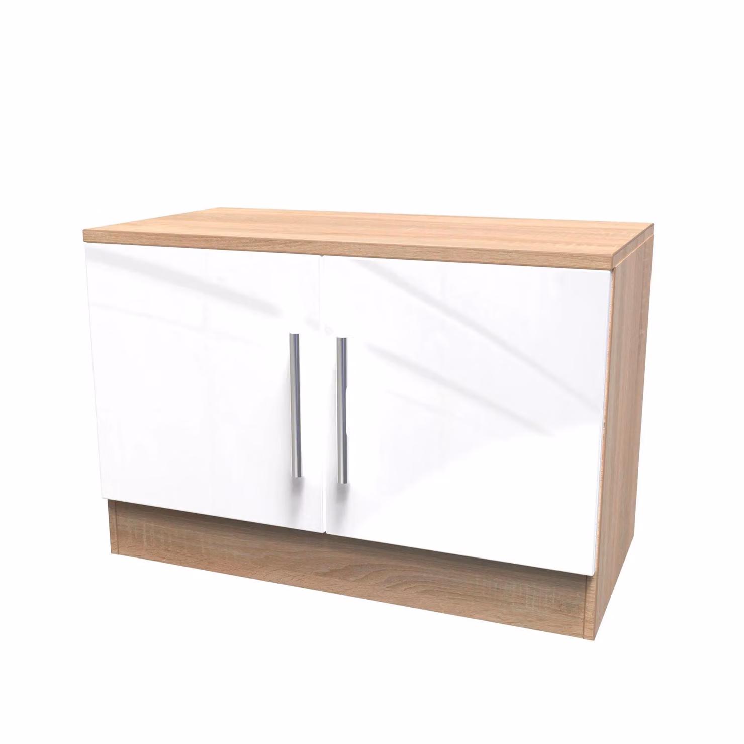 Ready Assembled 2 U Trent Compact 2 Door White Glossy TV and Media Unit