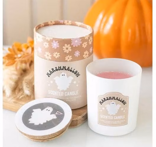 KDMD Ghost Toasted Marshmallow Candle in White