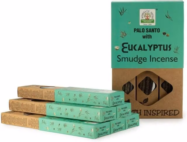 KDMD Earth Inspired Eucalyptus Air Clearing Smudge Incense Sticks in Petrol Teal – 1