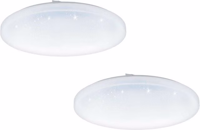 Loops 2 Pack White LED Ceiling Lights with Crystal Effect Plastic Shade