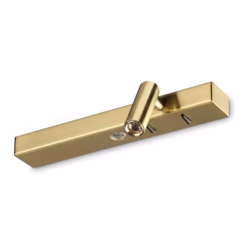 Ideal Lux Bonne Nuit LED Reading Wall Light in Brass with 3000K Warm White Light