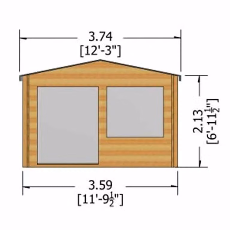 Shires Hale 28 mm Log Cabin in Brown, 12 x 12 Feet
