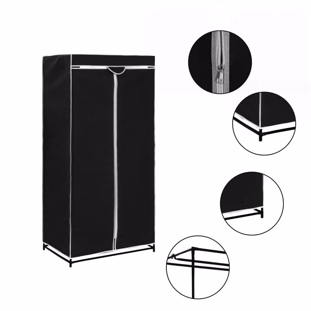 Berkfield Home 2-Piece Black Wardrobe Set, W/D/H: 75 x 50 x 160 cm – 2