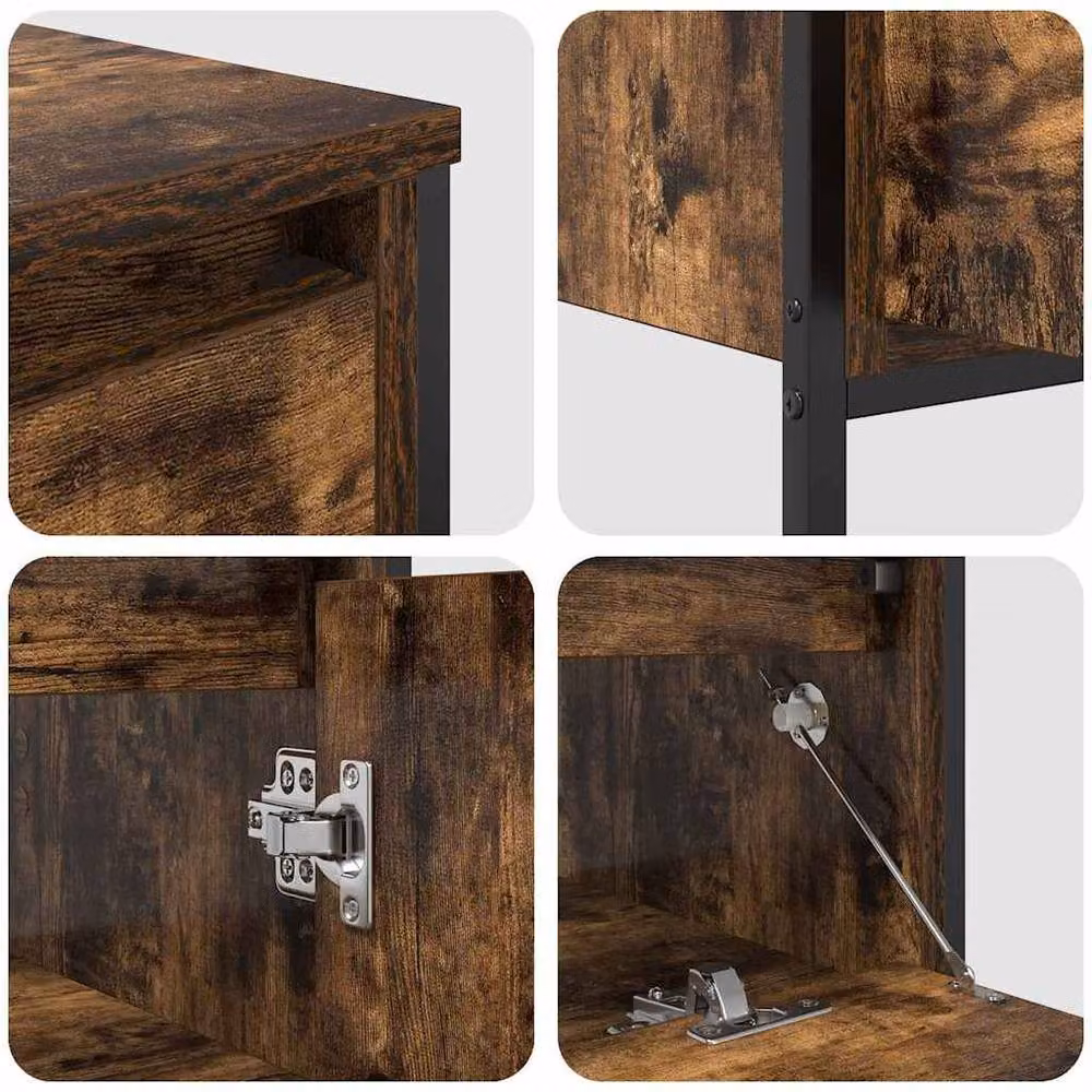 Berkfield Modern 3 Piece Brown Smoked Oak Bathroom Furniture Set – 2