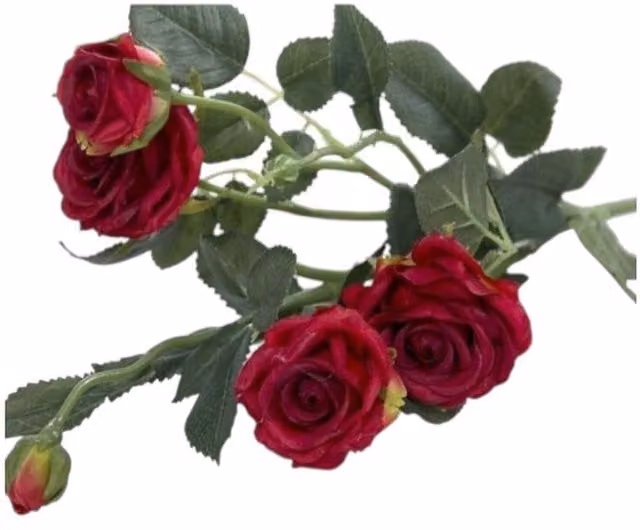 Kingsbury Gifts Artificial Camelot Garden Rose Spray, Red and Green, Height: 70 cm