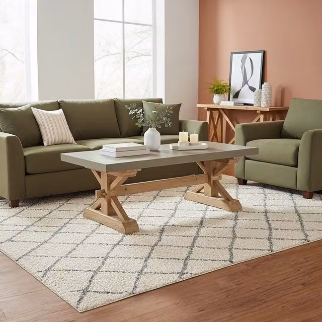 Premier Housewares Pompeii Rustic Wooden Coffee Table, Grey, W/D/H: 120 x 70 x 47 cm – 6