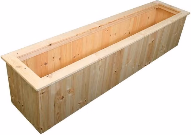 Churnet Valley Garden Furniture Ltd Pack of 3 Untreated Wooden Planter Troughs in Brown W/D/H: 120 x 40 x 40 cm