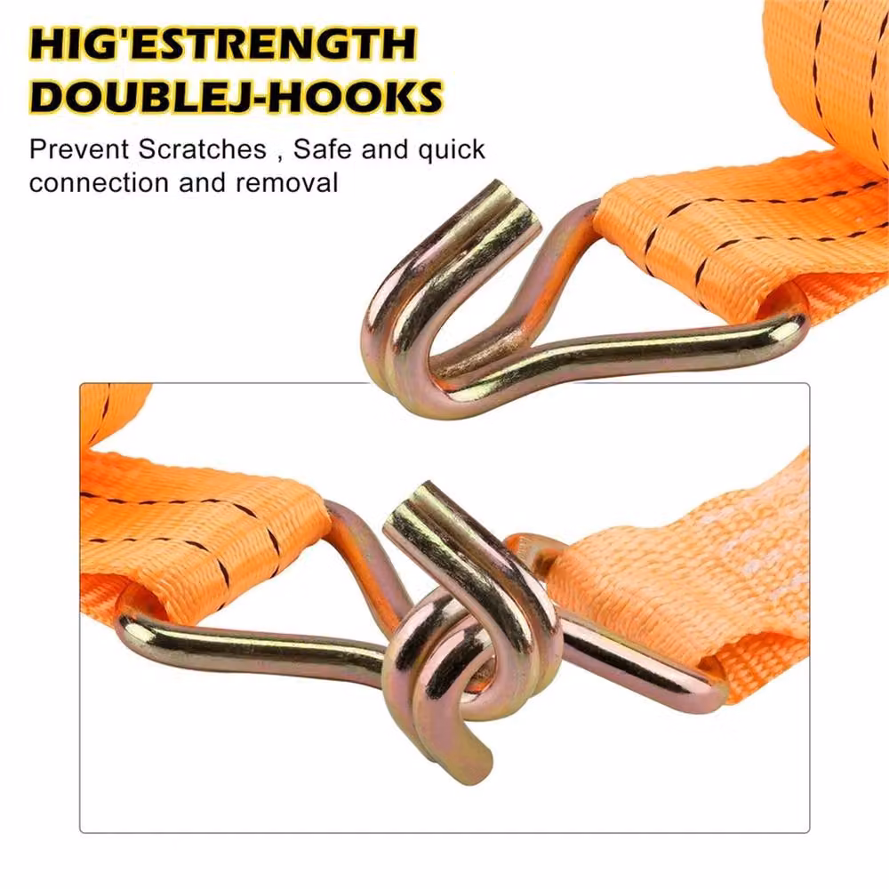 EONLION 4-Pack Heavy Duty Ratchet Tie Down Straps in Orange – 2