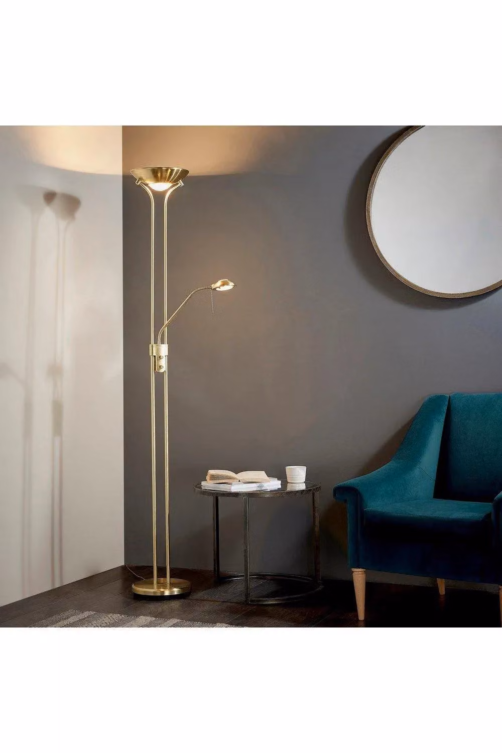 Netlighting Rome Mother & Child Floor Lamp in Satin Brass and Opal Glass – 2