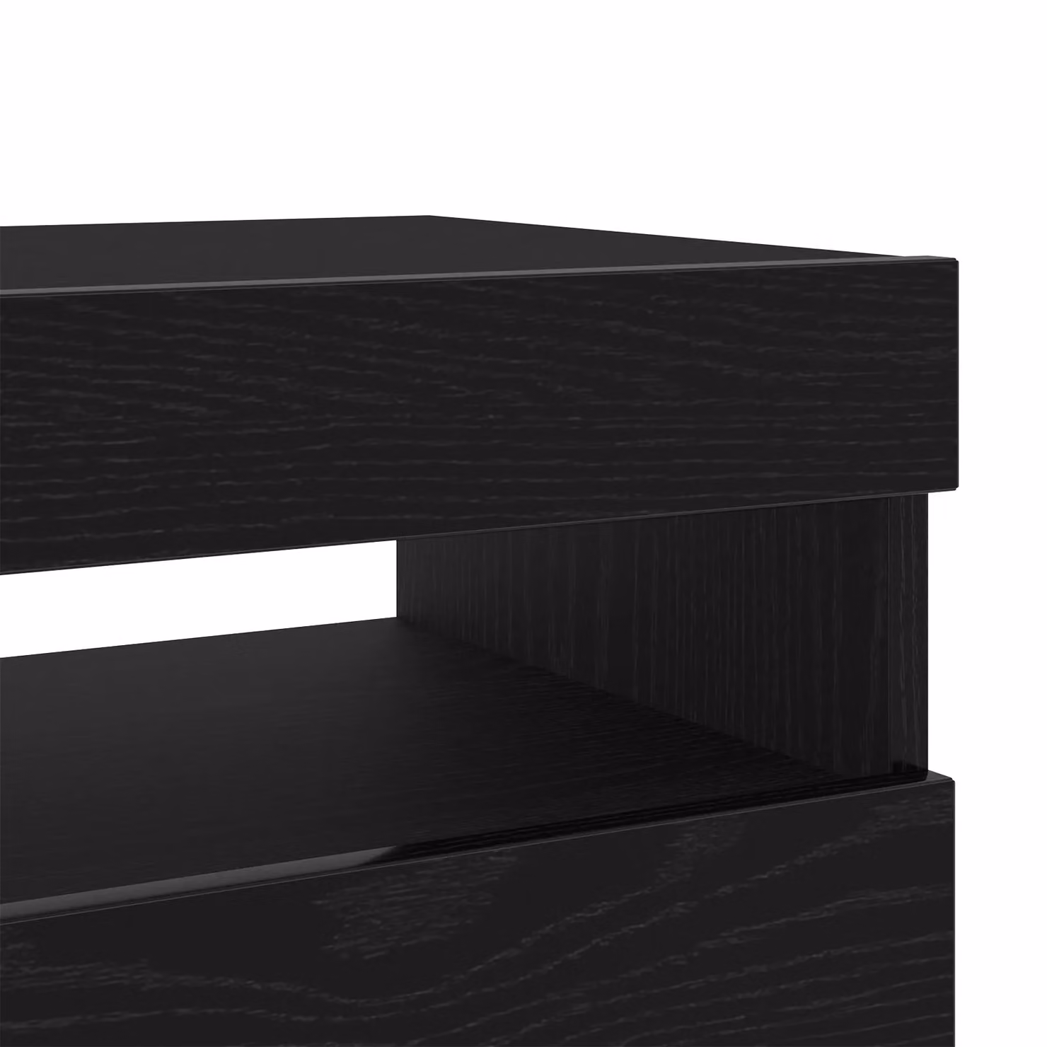 Berkfield Home Modern TV Stand with LED Lights in Black Oak, W/D/H: 100 x 35 x 40 cm – 4