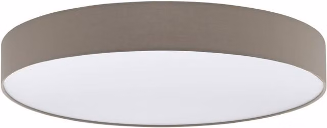 Loops LED Flush Ceiling Light in White and Taupe White Fabric