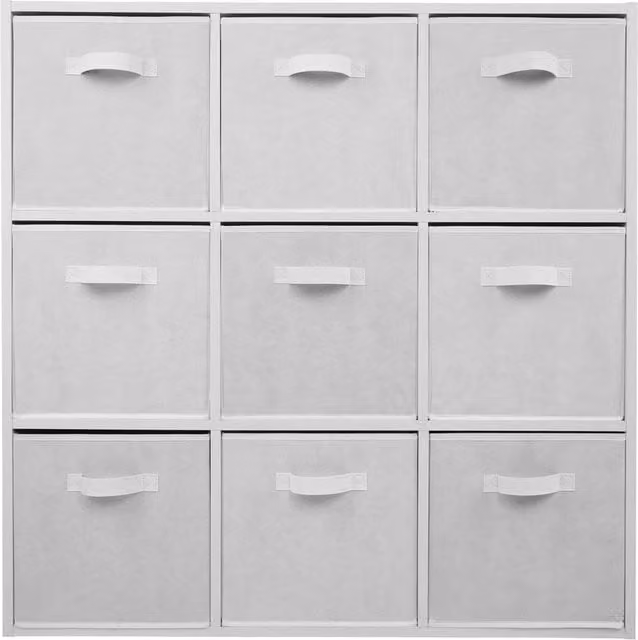 VOGREX White 9-Cube 9-Drawer Storage Shelf