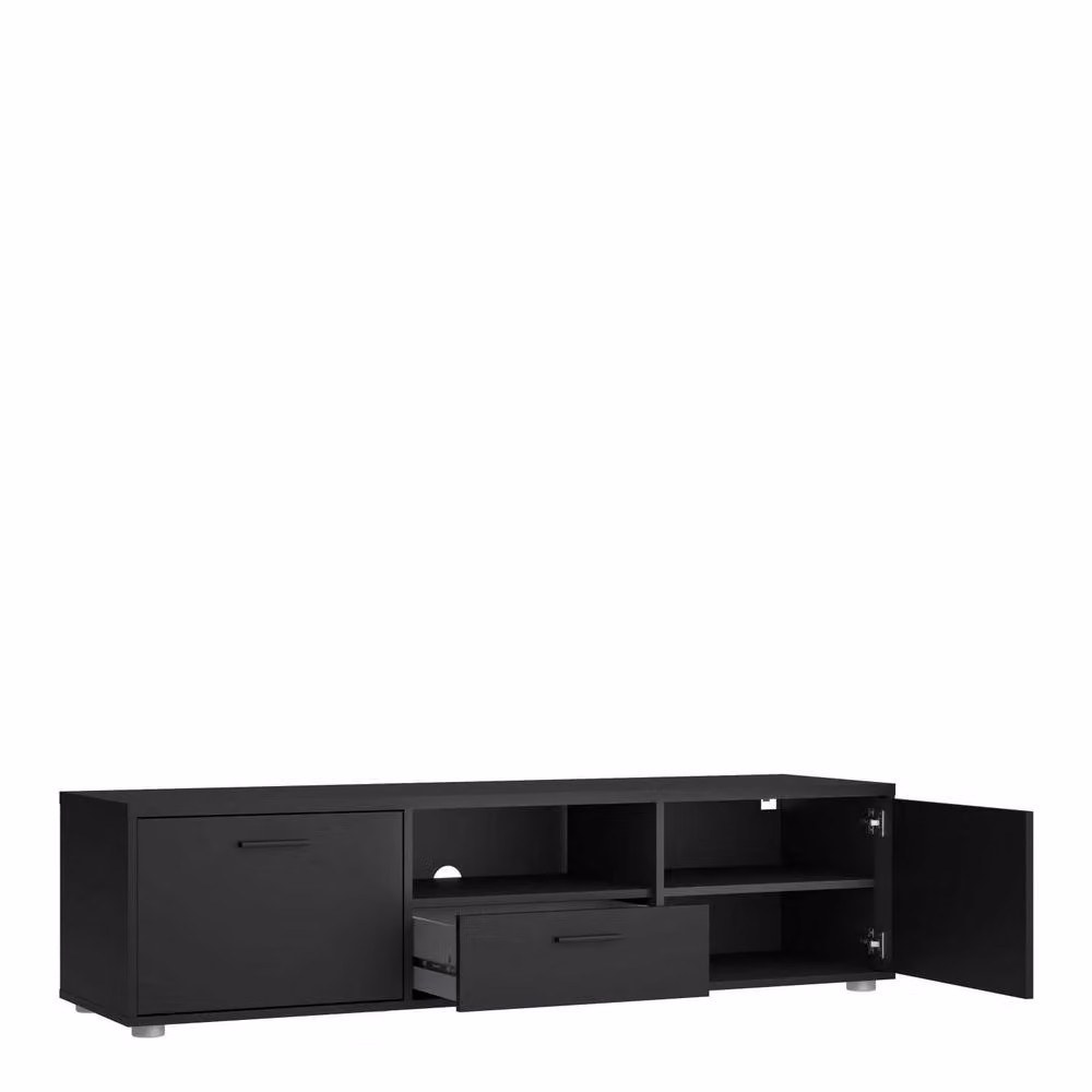 Wyld Haus Nagoya Black Media TV Unit with Oak Accents – 3