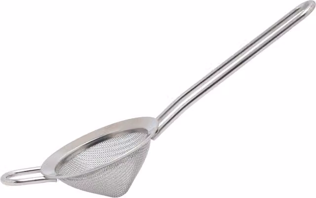 Buckingham Stainless Steel Fine Mesh Conical Sieve Strainer with Handles, Silver, Diameter: 8 cm