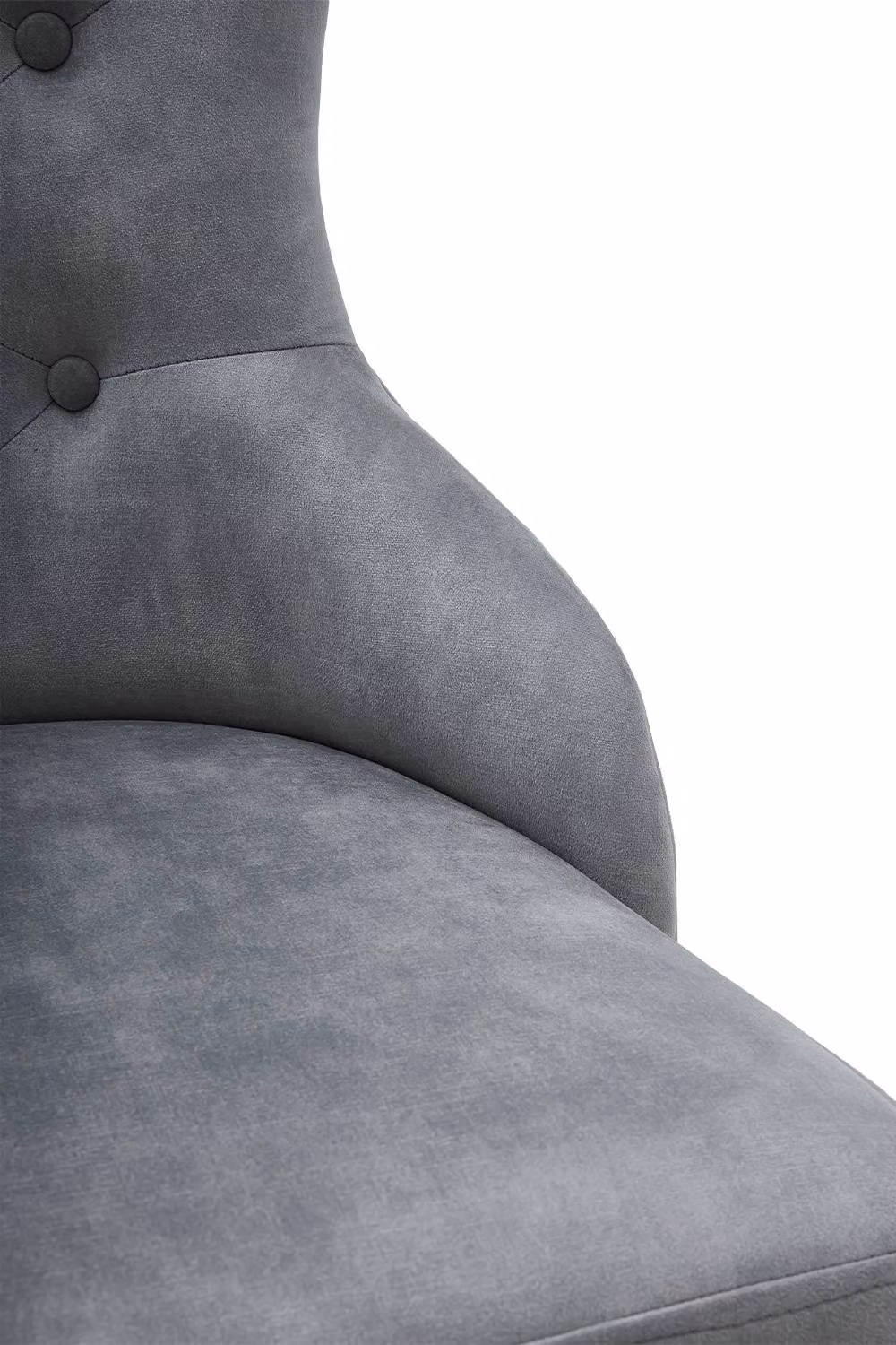 Garden Sanctuary Grey Velvet Tufted Dining Chair with Cushion – 3