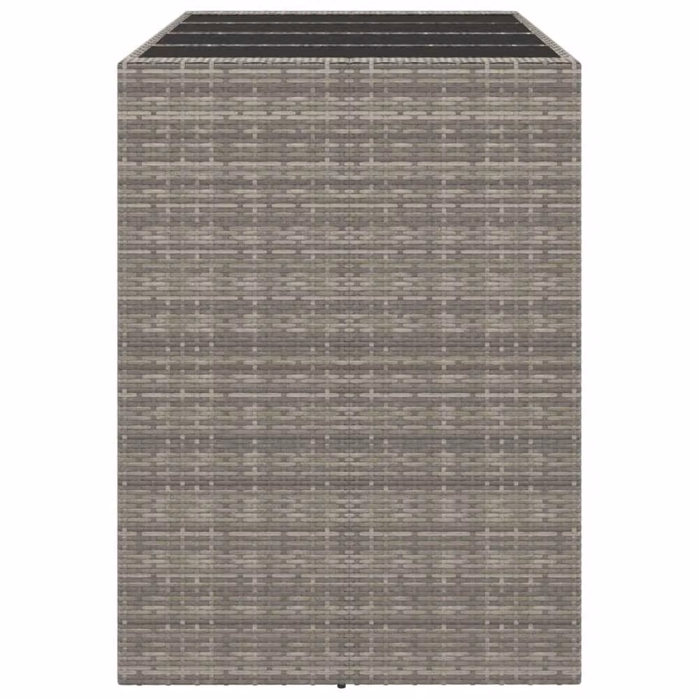 Berkfield Grey Poly Rattan Home Bar Table with Glass Top, W/D/H: 145 x 80 x 110 cm – 4