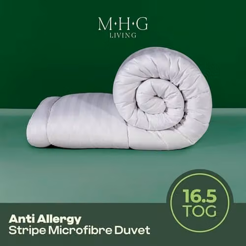 MHG Living 16.5 Tog Anti-Allergy Winter Duvet, White, W/D/H: 200 x 200 cm – 2