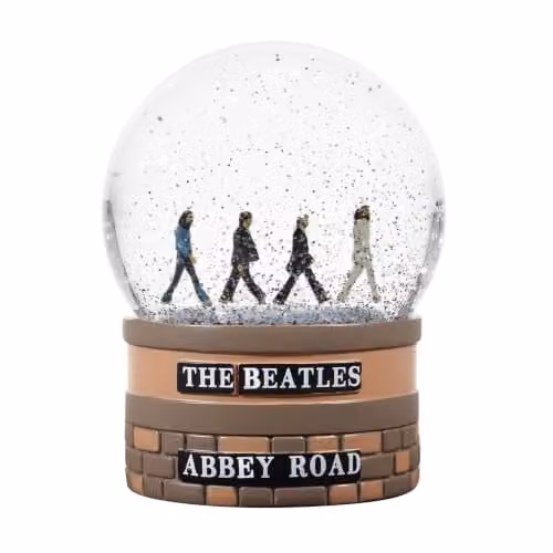 Half Moon Bay The Beatles Abbey Road Glass and Ceramic Snow Globe in Brown and Blue