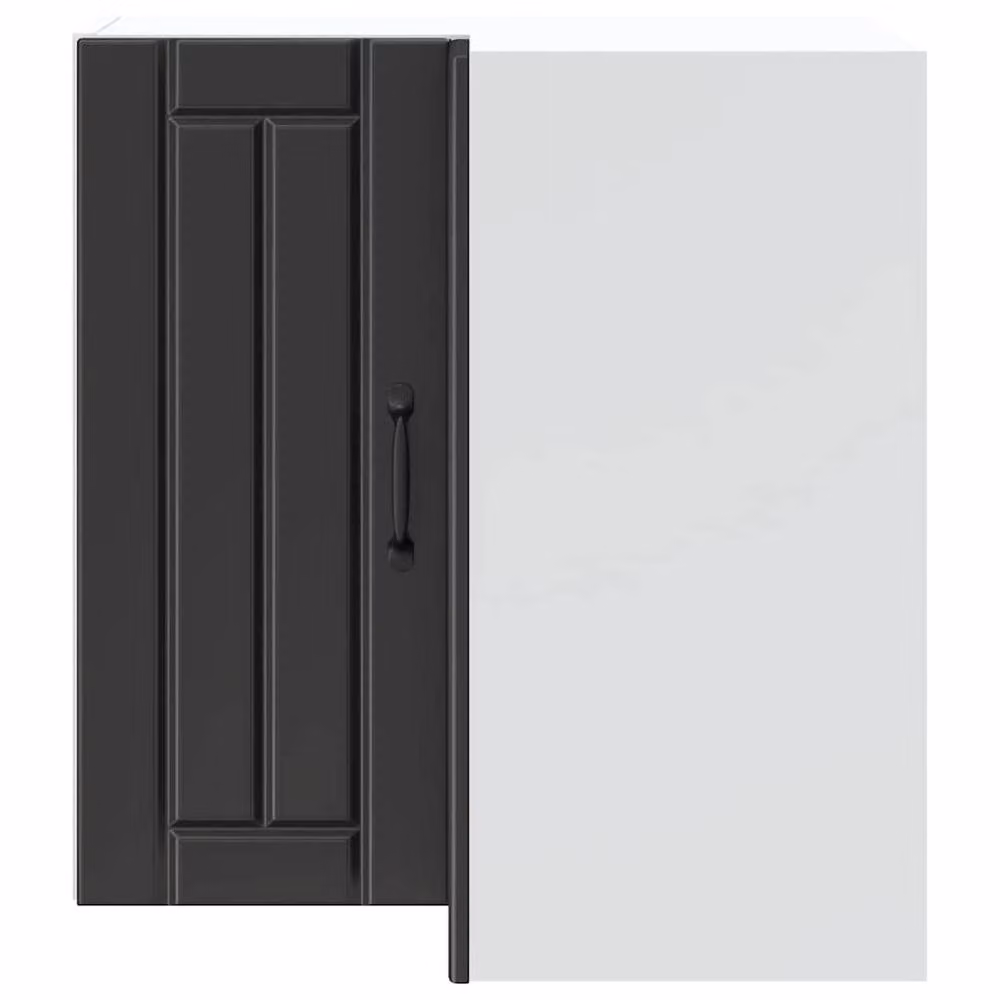 Berkfield Home Lucca Black Wall Mounted Corner Kitchen Cabinet in Matt MDF, W/D/H: 30.0 x 57.0 x 60.0 cm – 3