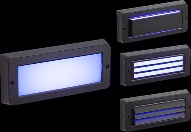 Netlighting Blue LED Surface Mount Brick Light, Black, IP65 – 3