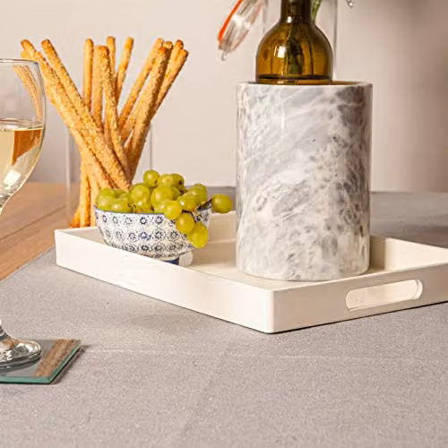 Argon Tableware Rectangular Melamine Serving Tray with Handles, White, W: 34.5 cm x D: 30 cm – 2