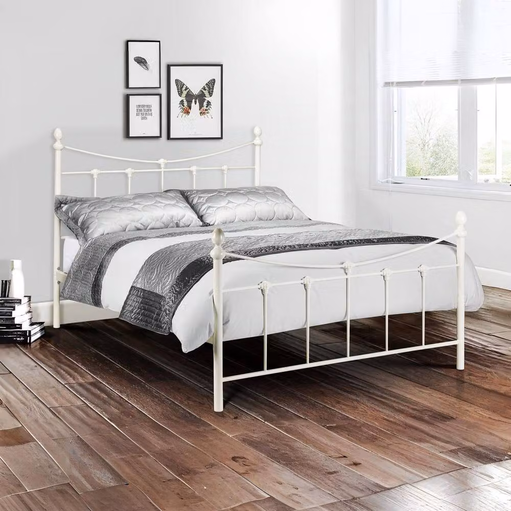 Cheshire Granitewood Bed in Stone White, King Size (150 x 200 cm) – 2