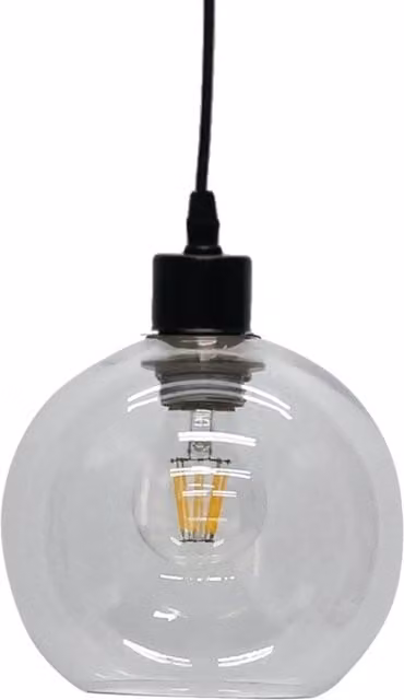 First Choice Lighting Barnum Transparent Glass Globe Easy Fit Pendant Shade – 1