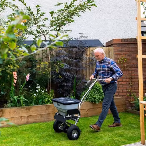 The Handy Heavy Duty Easy Build Salt Garden Spreader, 32kg Capacity, Stainless Steel, Silver/Grey – 4