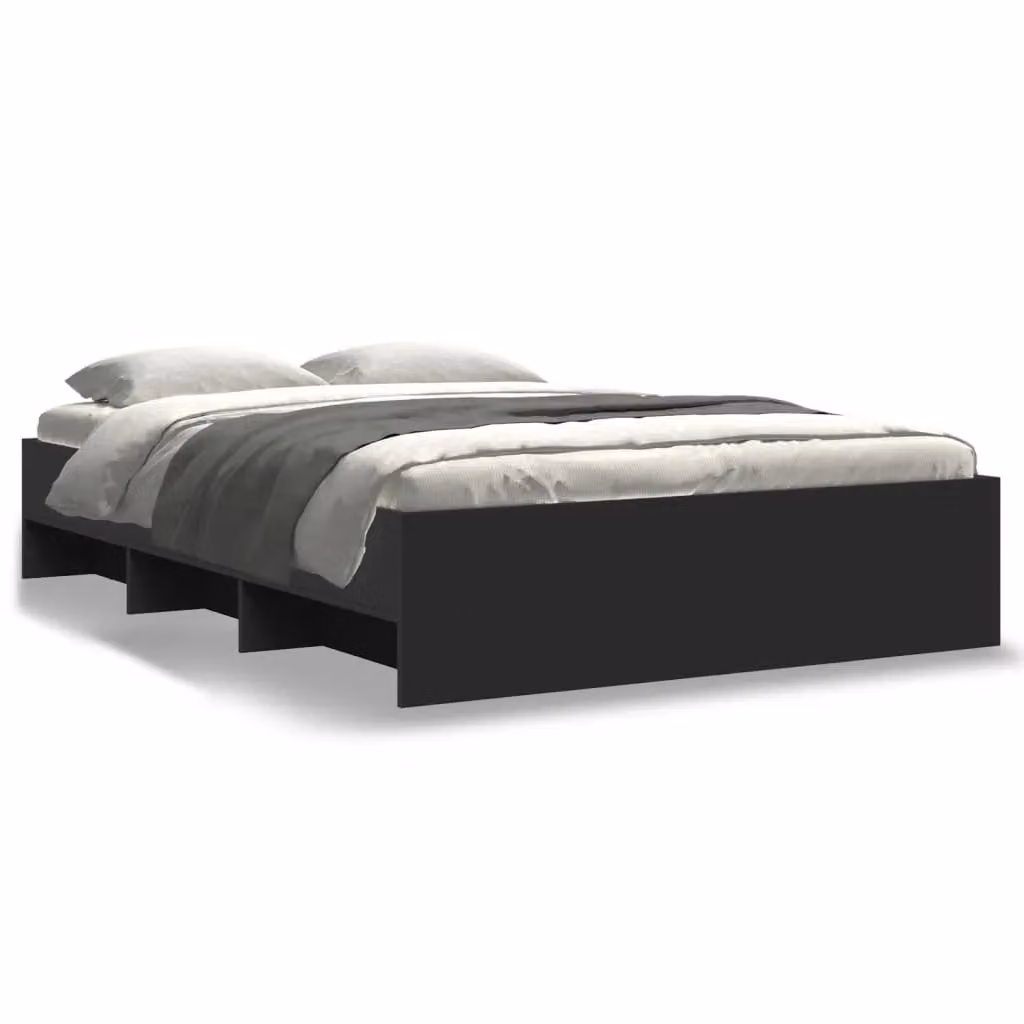 Berkfield Home Small Double Bed Frame in Black, Engineered Wood, W/D/H: 120 x 200 cm – 2
