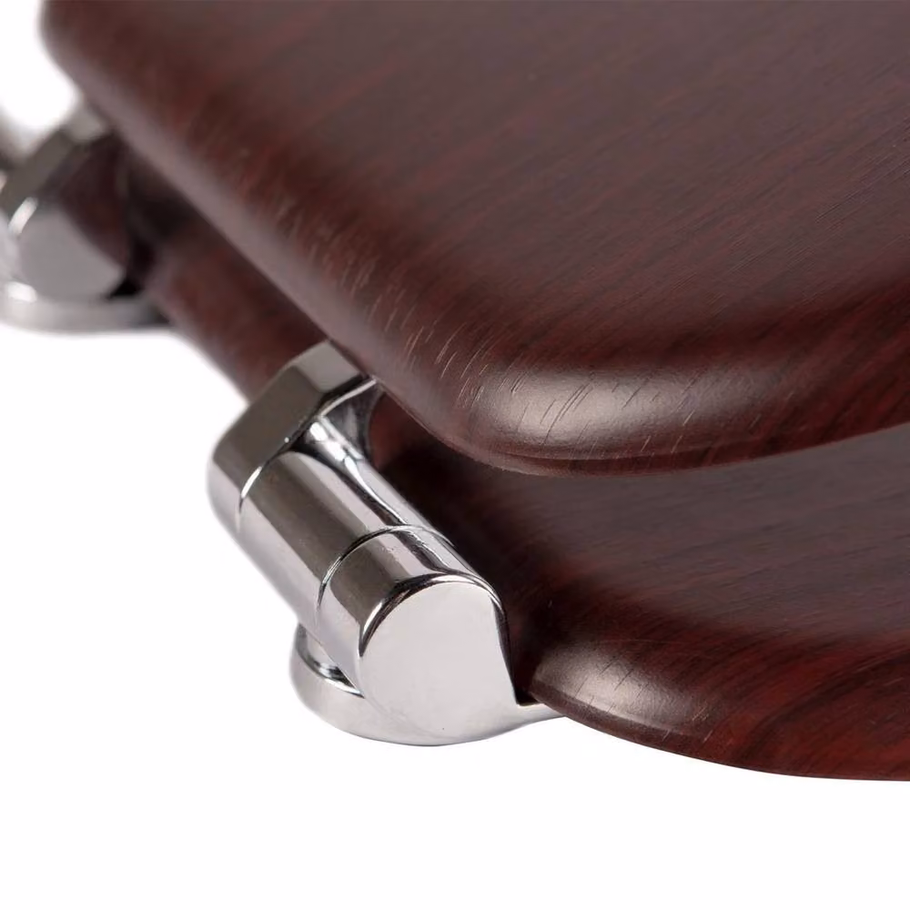 VOGREX Soft Close Oval Wooden Toilet Seat in Brown – 3