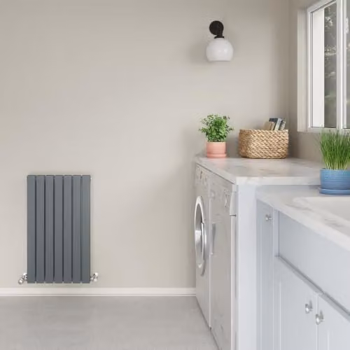UK Radiators Typhoon Anthracite Flat Tube Horizontal Designer Radiator, W: 47.6 cm, H: 80 cm – 3