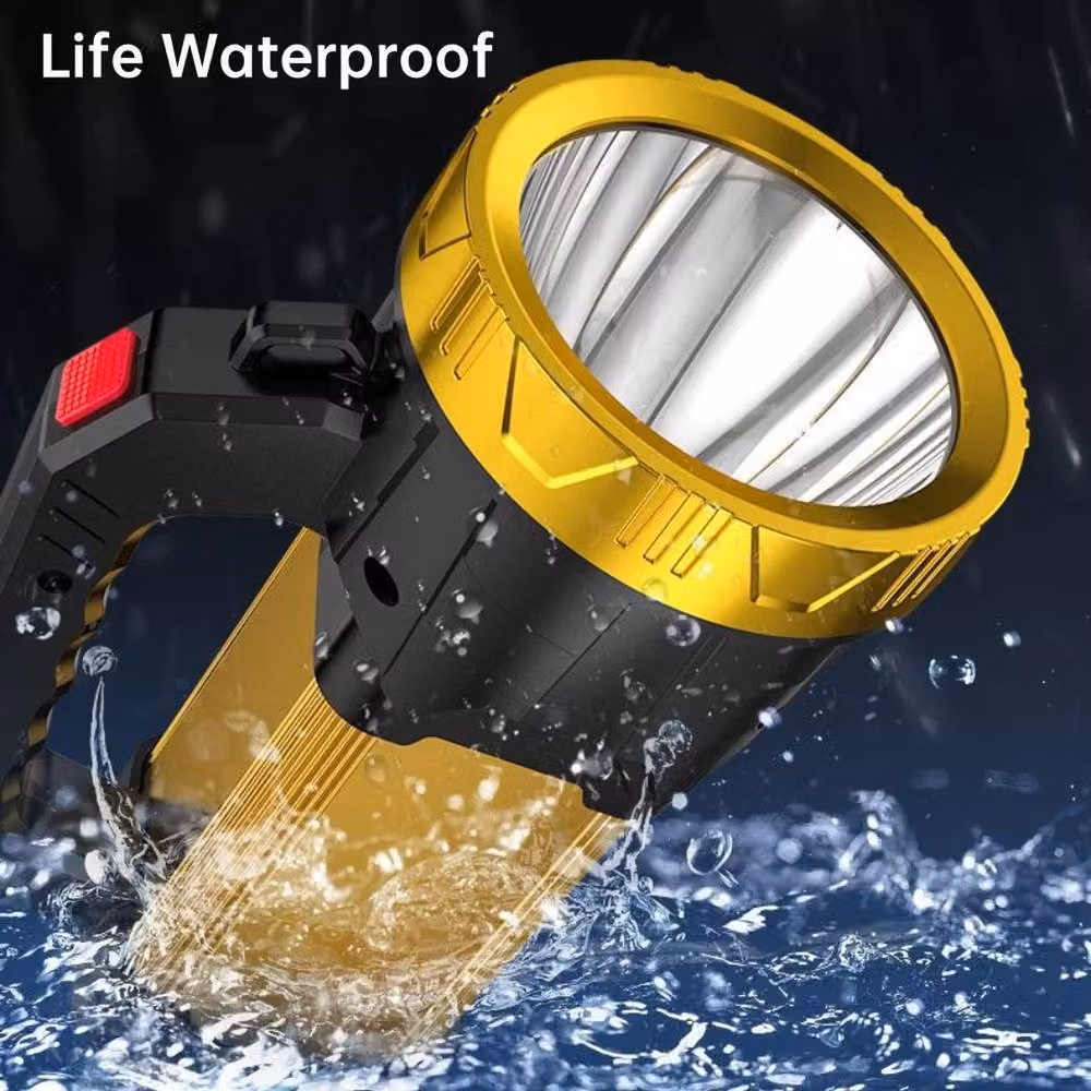 FLAVORA Rechargeable LED Emergency Searchlight Spot Light in Yellow – 6