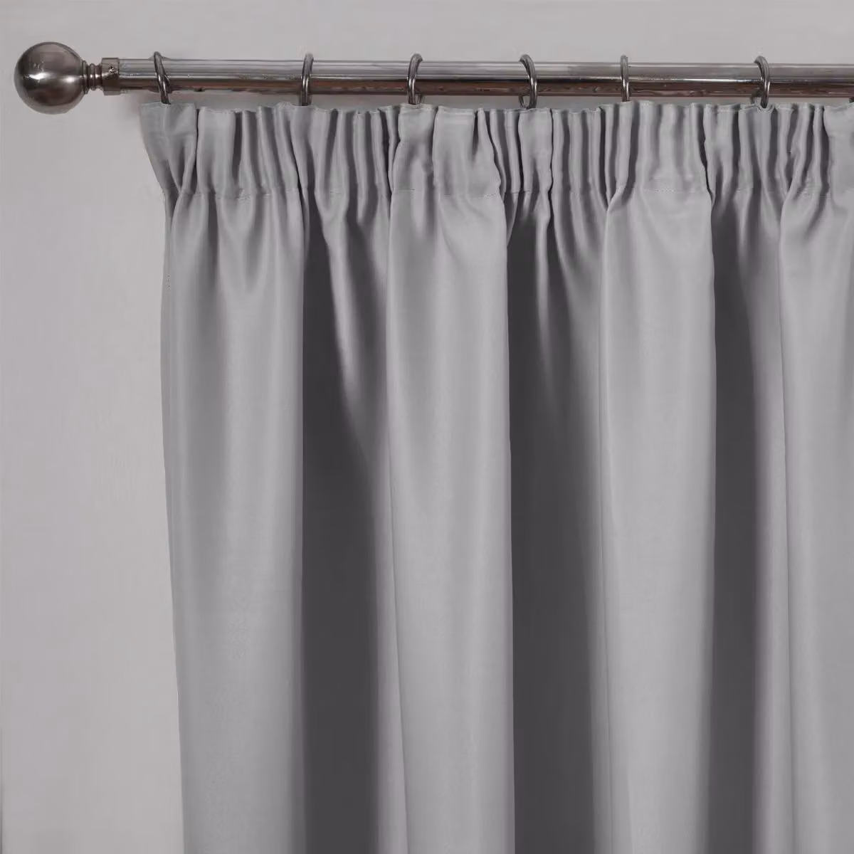 OHS Pair of Silver Pencil Pleat Blackout Thermal Insulating Curtains, Width: 167 cm, Drop: 228 cm – 2