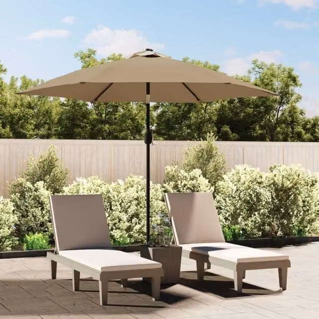 Berkfield Home Garden Parasol with Steel Pole, Beige, Diameter: 300 cm