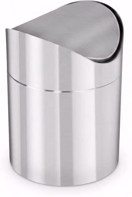 SPETLEK Mini Stainless Steel Bin with Swing Lid in Silver – 1
