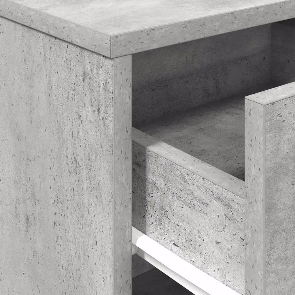 Berkfield Home Set of 2 Bedside Cabinets with Drawer in Concrete Grey and Brown, W/D/H: 40 x 34 x 50 cm – 2