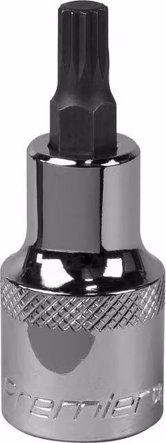 Loops M7 Forged Spline Socket Bit 1/2 Inch Square Drive Stainless Steel Silver and Multicolour
