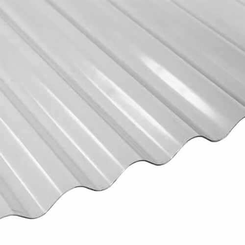 Storm Transparent Corrugated PVC Super Weight Sheet W: 76.2 cm, H: 213.5 cm