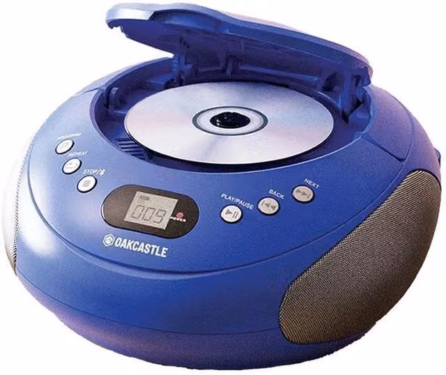 Oakcastle Bluetooth Boombox with CD Player and FM Radio in Blue