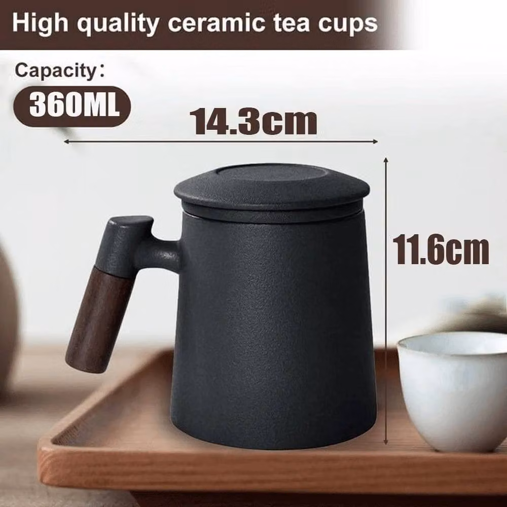 PAWNORA Ceramic Tea Infuser Mug in Black or Blue – 2