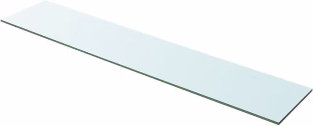 Berkfield Home Clear Glass Wall Mounted Shelf Panel, W: 100 cm, D: 20 cm