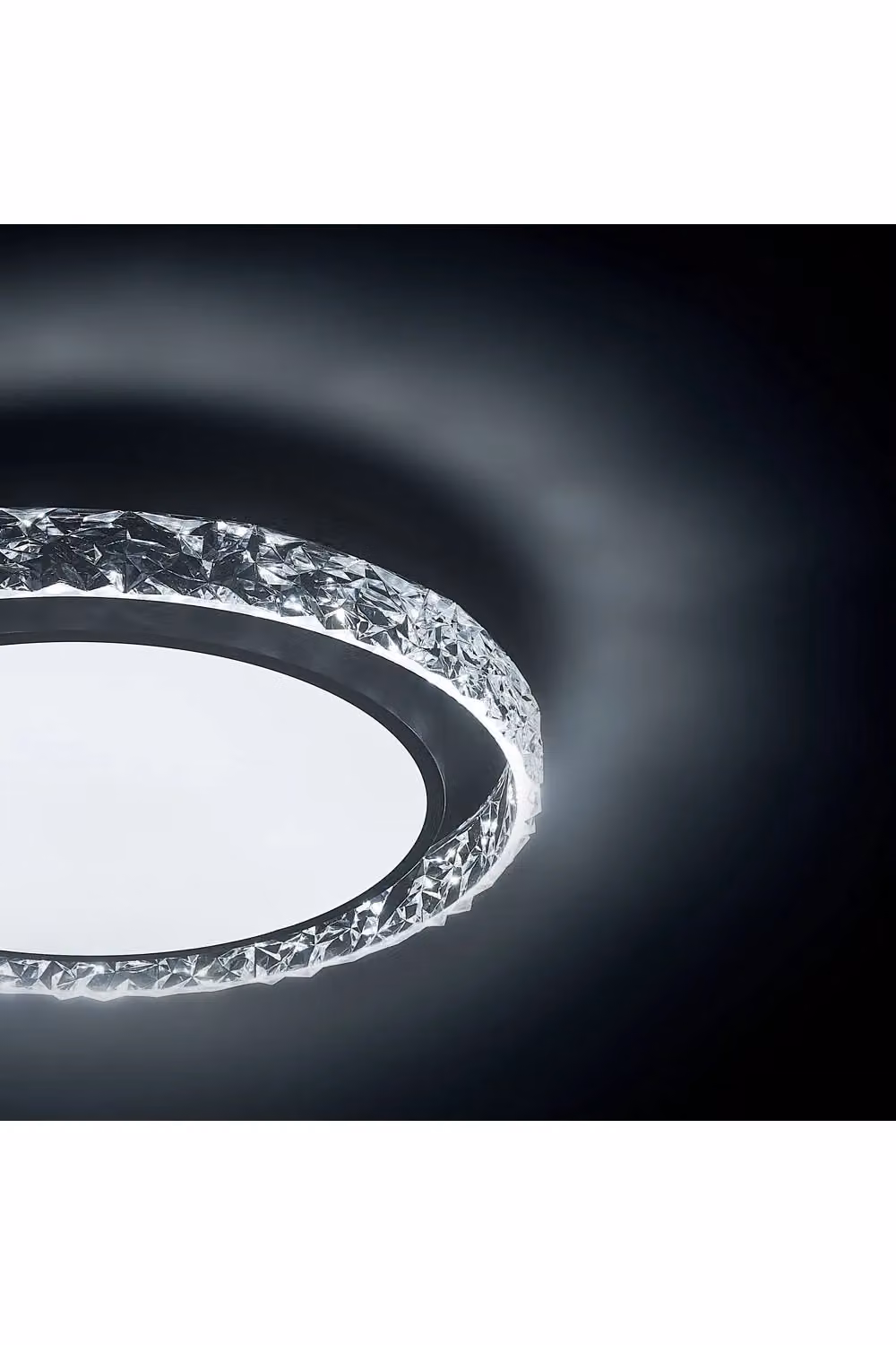 Living and Home Luxury Crystal Round LED Ceiling Light in Black – 5
